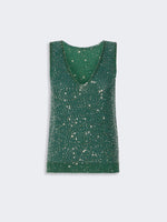 Sleeveless Sweater With Sequin Detail for Women - Green - Max Mara KSA