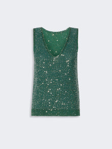 Sleeveless Sweater With Sequin Detail for Women - Green - Max Mara KSA