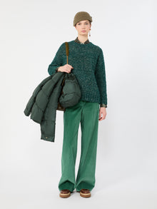 Alpaca, Cotton And Wool Blend Sweater for Women - Dark Green - Max Mara KSA