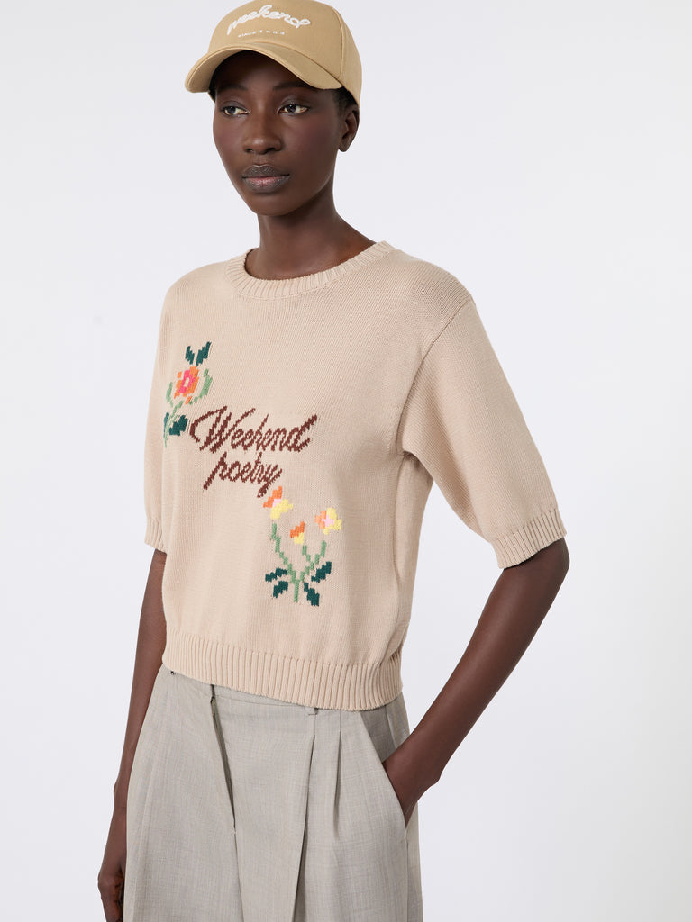 max mara embroidered cotton yarn sweater