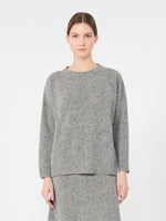 Tweed-Effect Wool And Silk Blend Jumper for Women - Medium Grey - Max Mara KSA