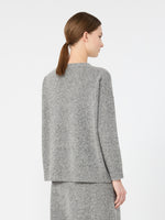 Tweed-Effect Wool And Silk Blend Jumper for Women - Medium Grey - Max Mara KSA
