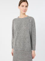Tweed-Effect Wool And Silk Blend Jumper for Women - Medium Grey - Max Mara KSA