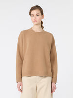 Oversized Wool Jumper for Women - Camel - Max Mara KSA