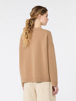 Oversized Wool Jumper for Women - Camel - Max Mara KSA
