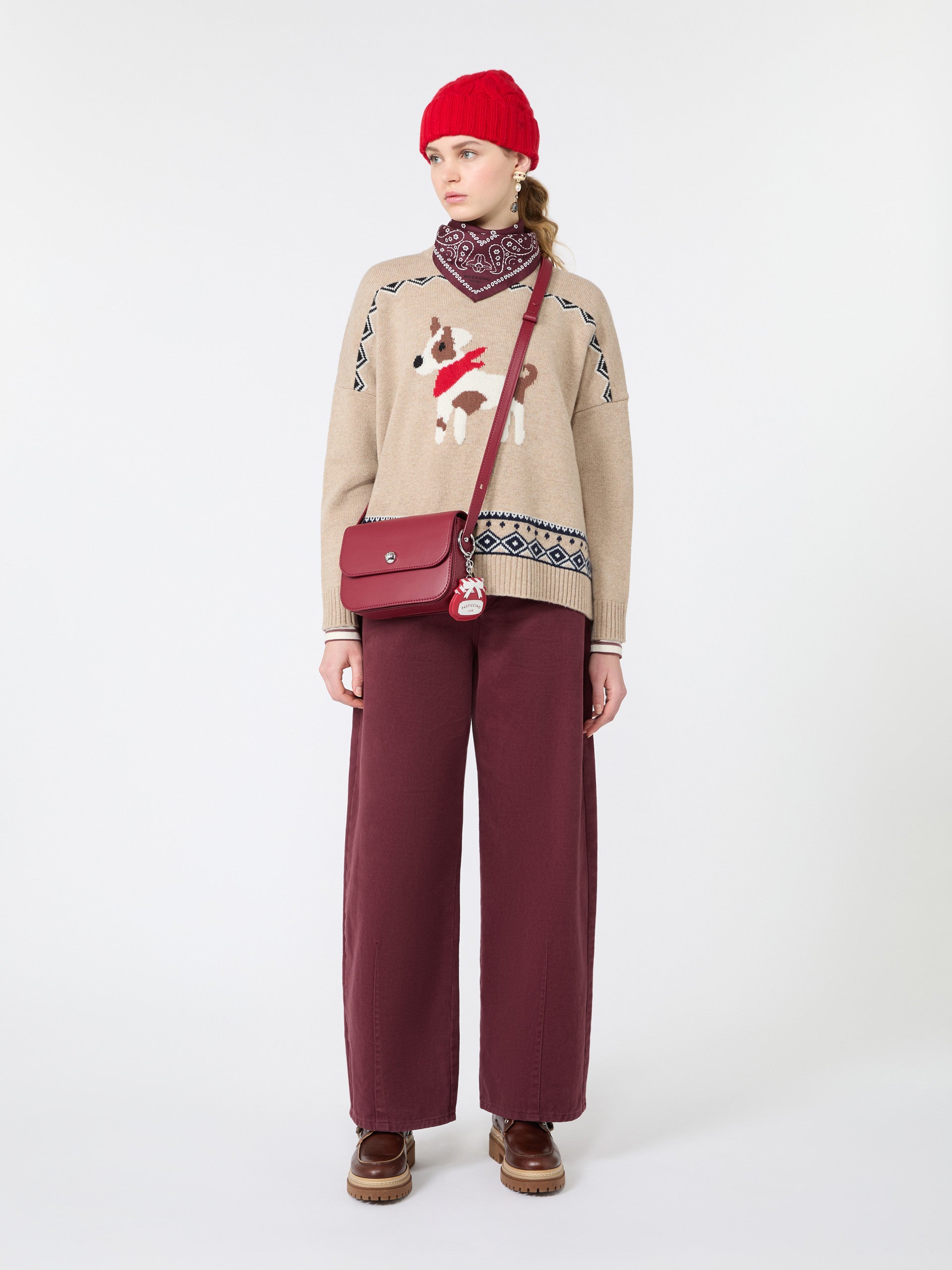 Loose Jumper In Wool Jacquard for Women - Sand - Max Mara KSA