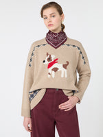Loose Jumper In Wool Jacquard for Women - Sand - Max Mara KSA
