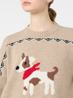 Loose Jumper In Wool Jacquard for Women - Sand - Max Mara KSA