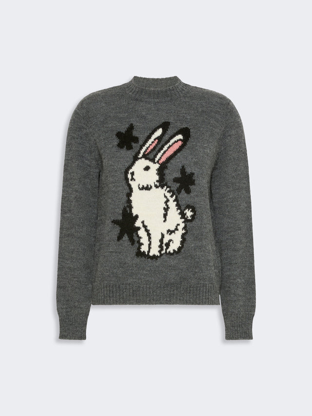 Alpaca And Wool-Blend Yarn Sweater for Women - Medium Grey - Max Mara KSA