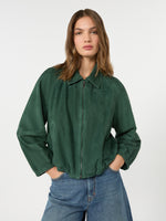 Suede Jacket for Women - Dark Green - Max Mara KSA