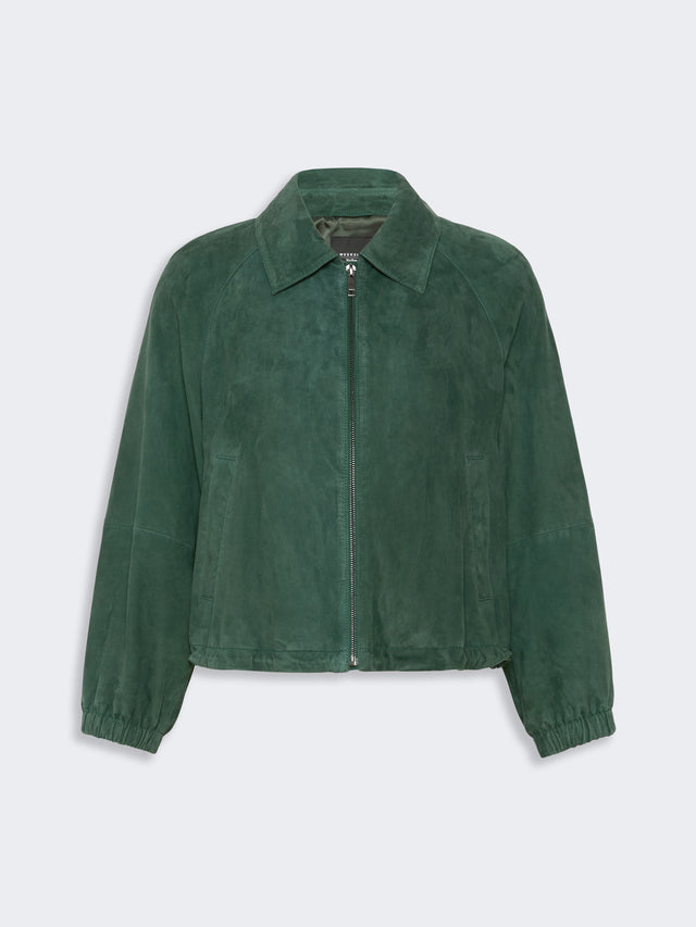 Suede Jacket for Women - Dark Green - Max Mara KSA