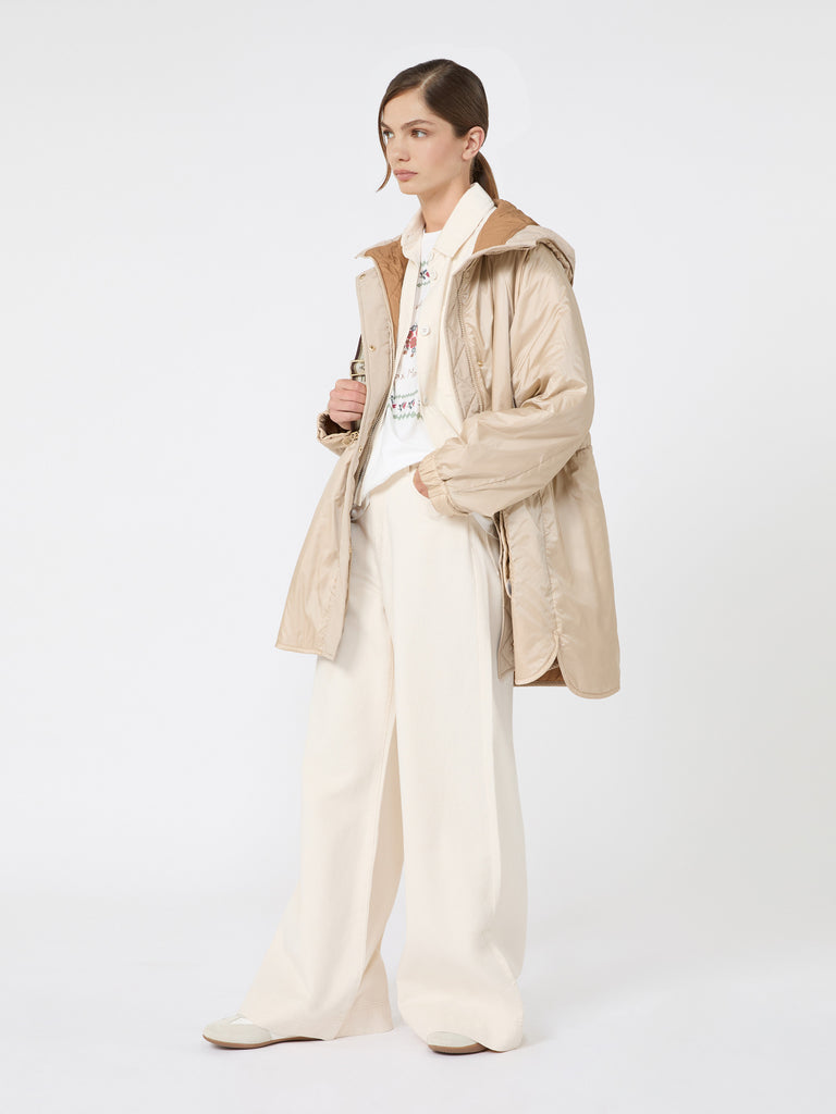 max mara جاكيت باركا مبطن بوجهين من الكانفاس الطارد للماء