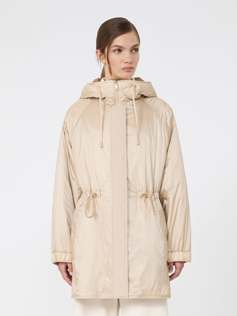 max mara جاكيت باركا مبطن بوجهين من الكانفاس الطارد للماء