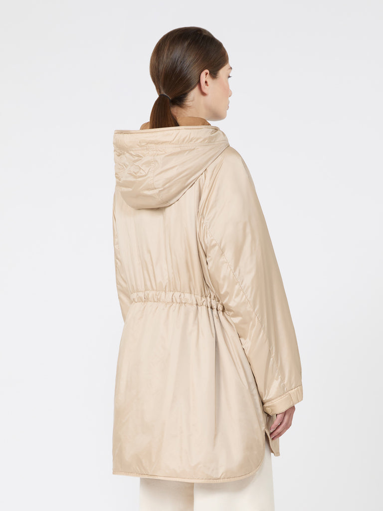 max mara جاكيت باركا مبطن بوجهين من الكانفاس الطارد للماء