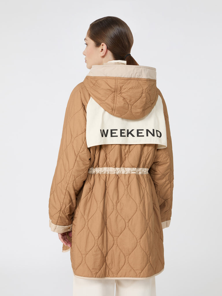 max mara جاكيت باركا مبطن بوجهين من الكانفاس الطارد للماء