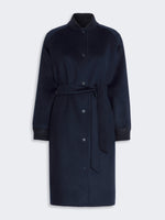 Double-Sided Wool Drap Coat for Women - Navy - Max Mara KSA