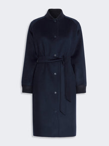 Double-Sided Wool Drap Coat for Women - Navy - Max Mara KSA