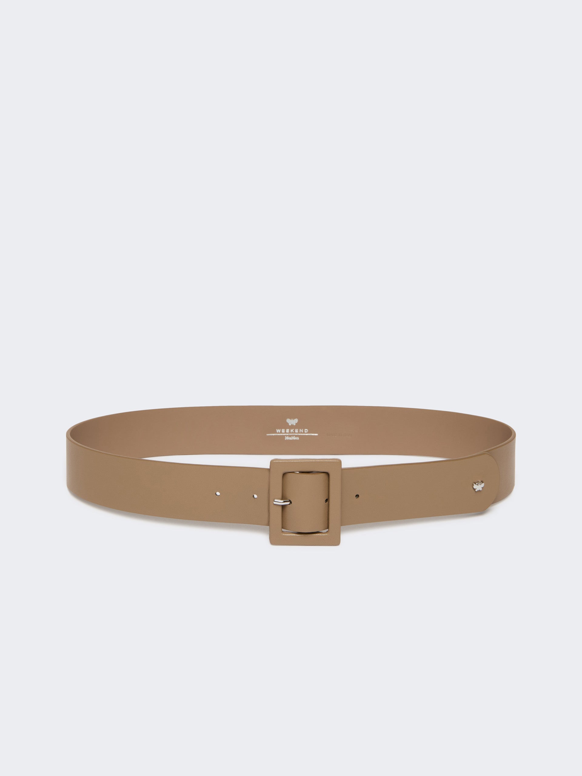 Shiny Nappa Leather Belt for Women - Turtledove - Max Mara KSA