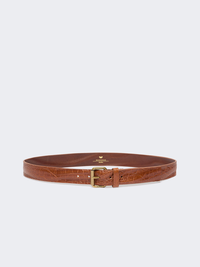 max mara croc print leather belt