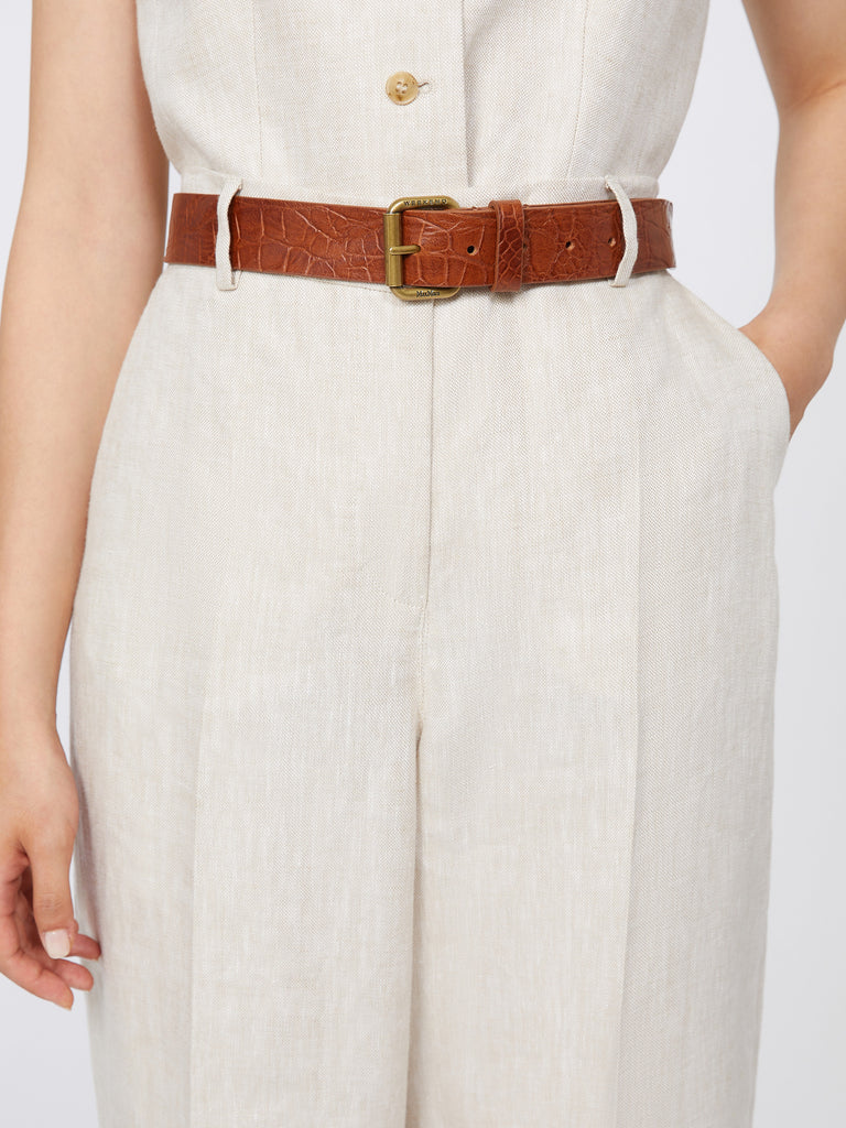 max mara croc print leather belt