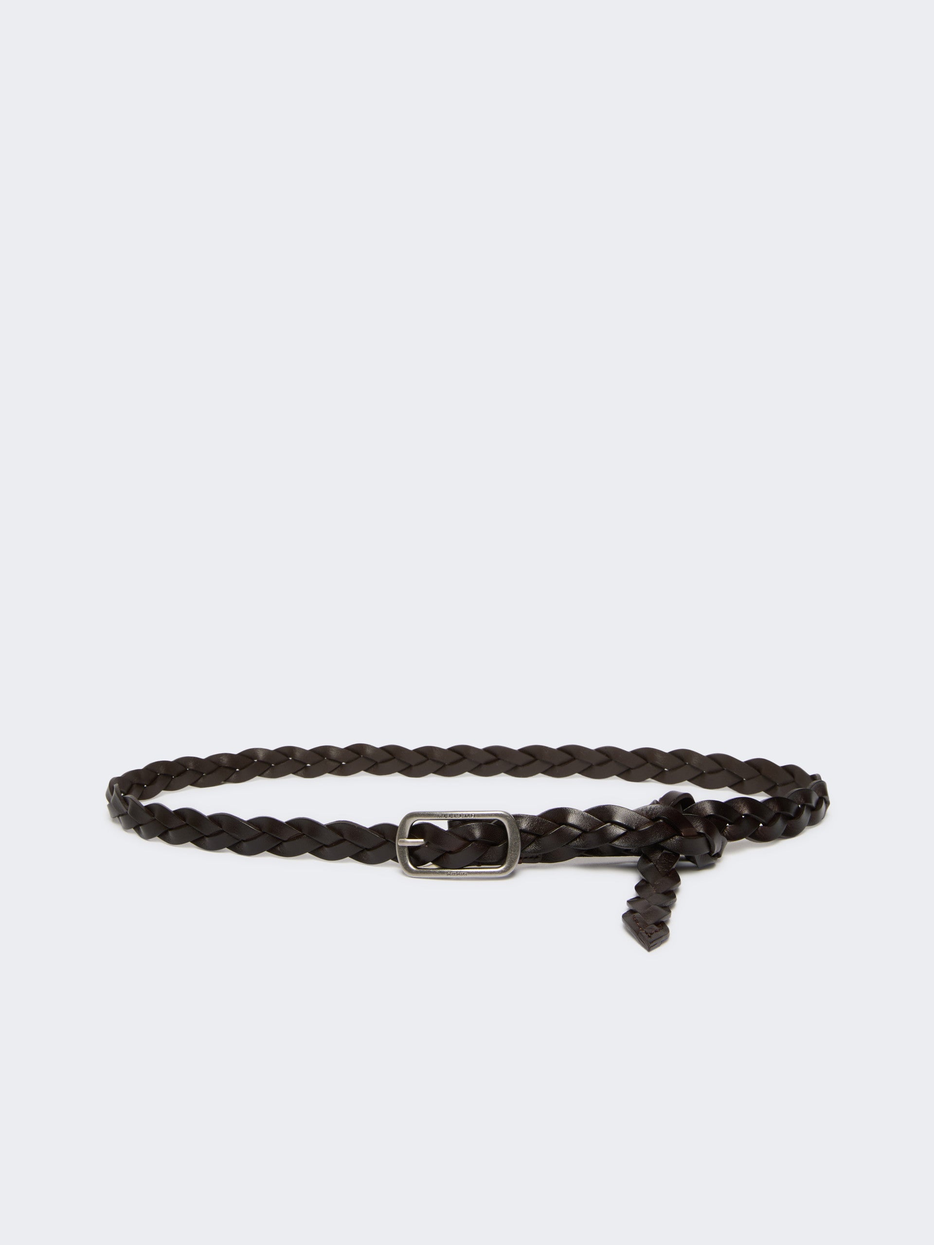 Woven Leather Belt for Women - Dark Brown - Max Mara KSA