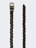 Woven Leather Belt for Women - Dark Brown - Max Mara KSA