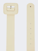 Shiny Nappa Leather Belt for Women - Ivory - Max Mara KSA