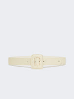 Shiny Nappa Leather Belt for Women - Ivory - Max Mara KSA