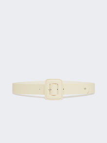Shiny Nappa Leather Belt for Women - Ivory - Max Mara KSA