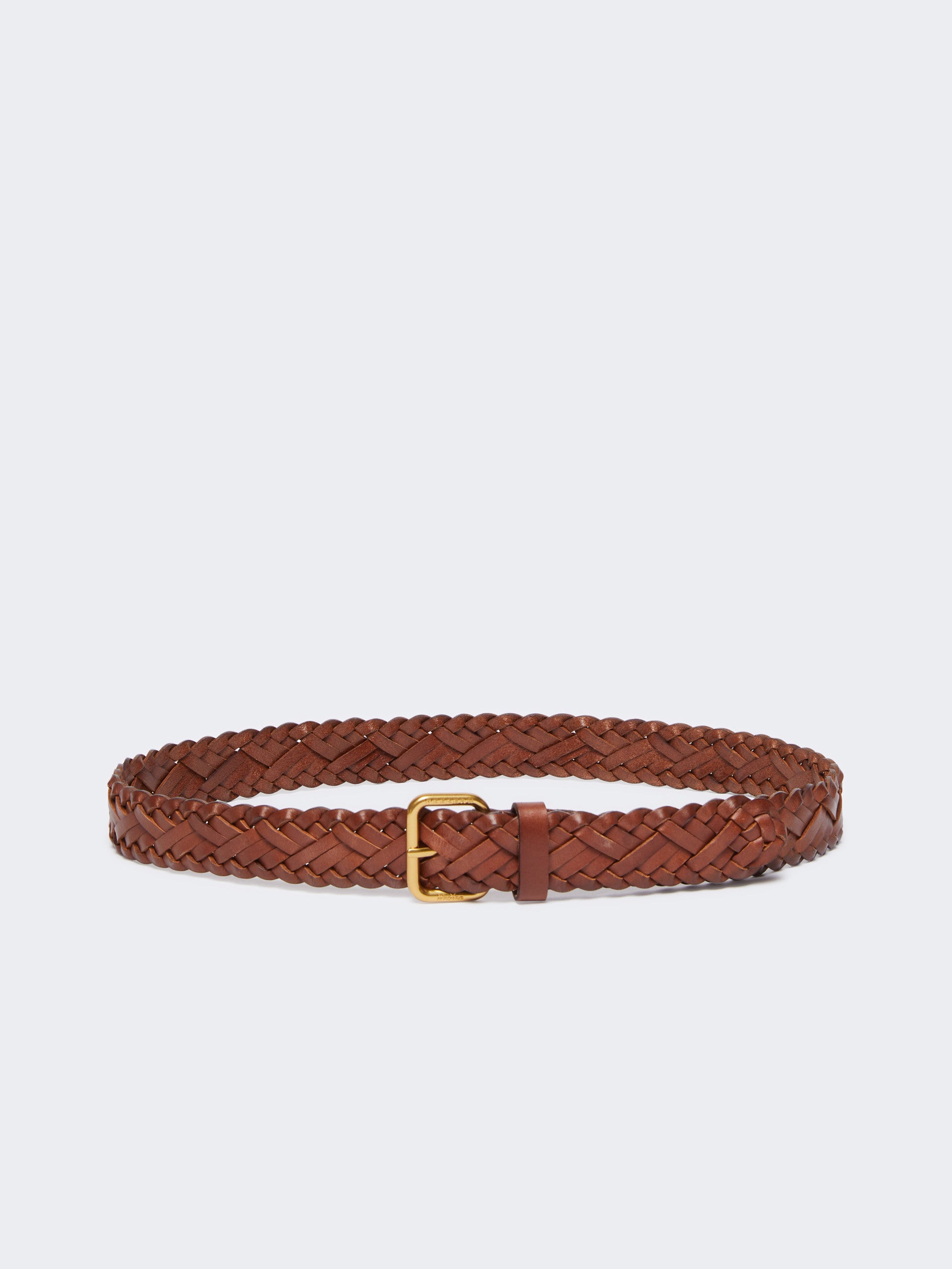 Woven Leather Belt for Women - Tobacco - Max Mara KSA