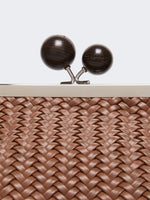 Medium Pasticcino Bag In Woven Leather for Women - Tobacco - Max Mara KSA