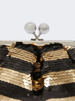 Small Pasticcino Bag With Sequin Stripes for Women - Midnightblue - Max Mara KSA