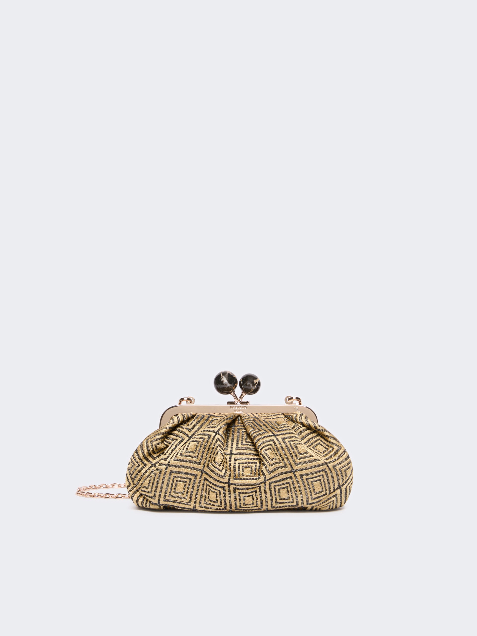 Small Pasticcino Bag In Linen, Silk And Cotton Jacquard for Women - Yellow - Max Mara KSA
