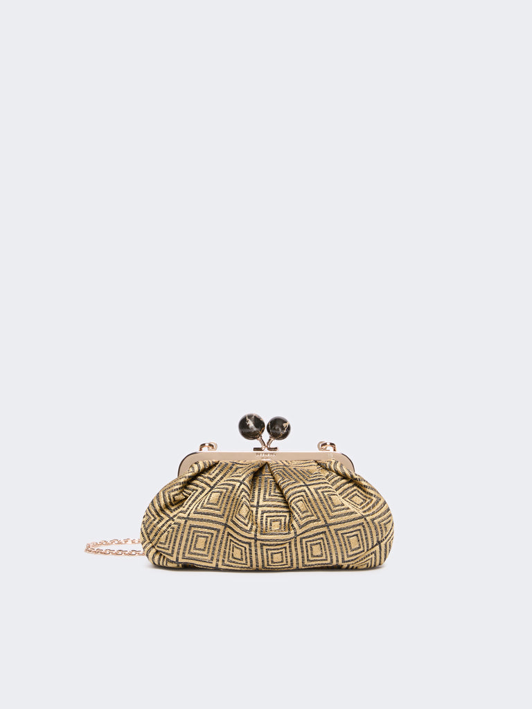 max mara small pasticcino bag in linen, silk and cotton jacquard