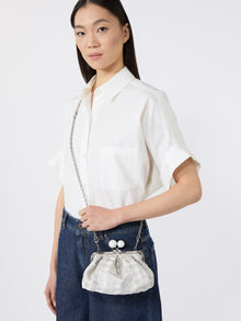 Small Pasticcino Bag In Linen, Silk And Cotton Jacquard for Women - White - Max Mara KSA