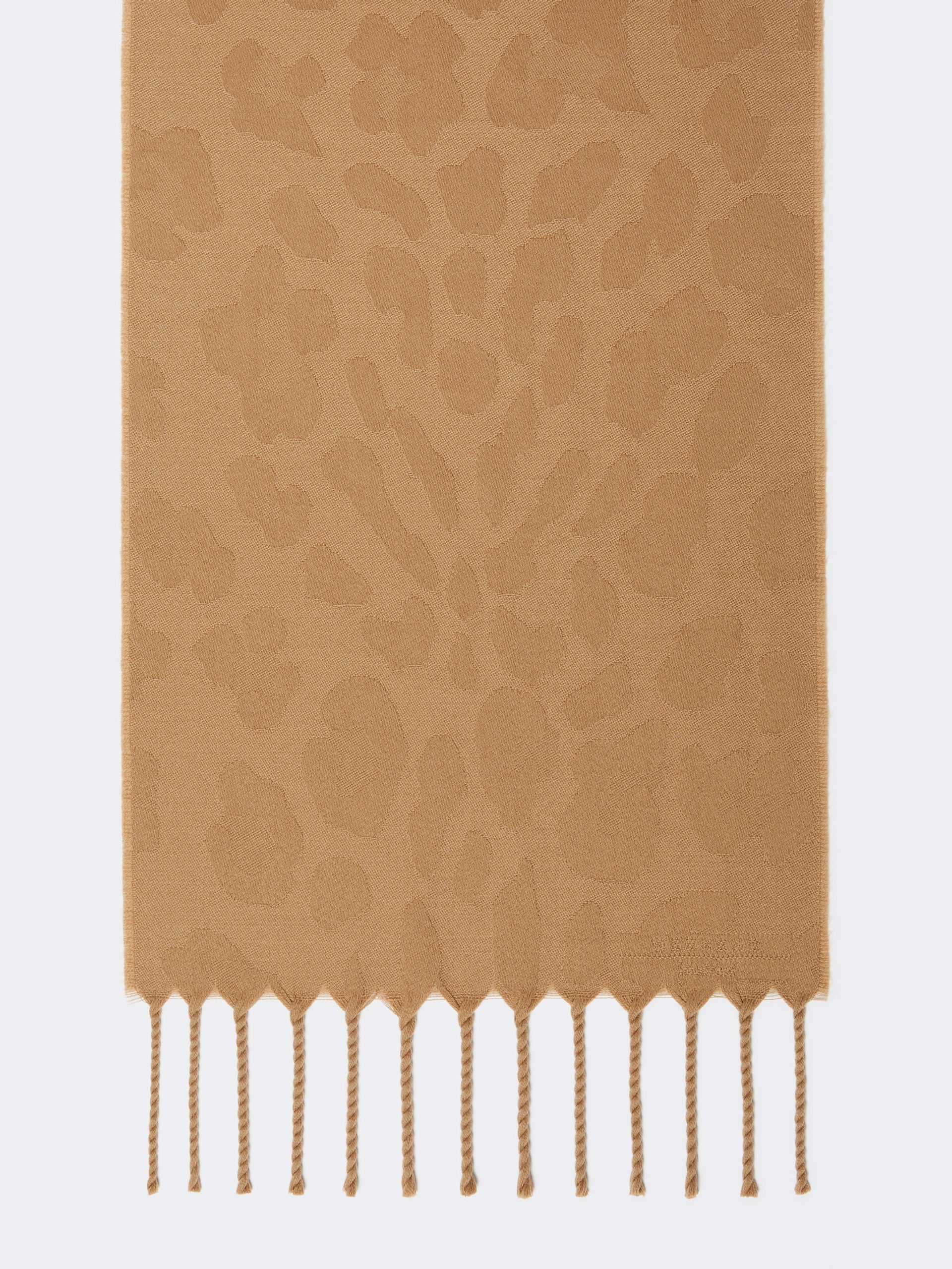 Jacquard Wool Stole for Women - Beige - Max Mara KSA