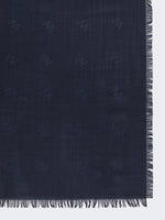 Jacquard-Knit Wool And Silk Shawl for Women - Midnightblue - Max Mara KSA