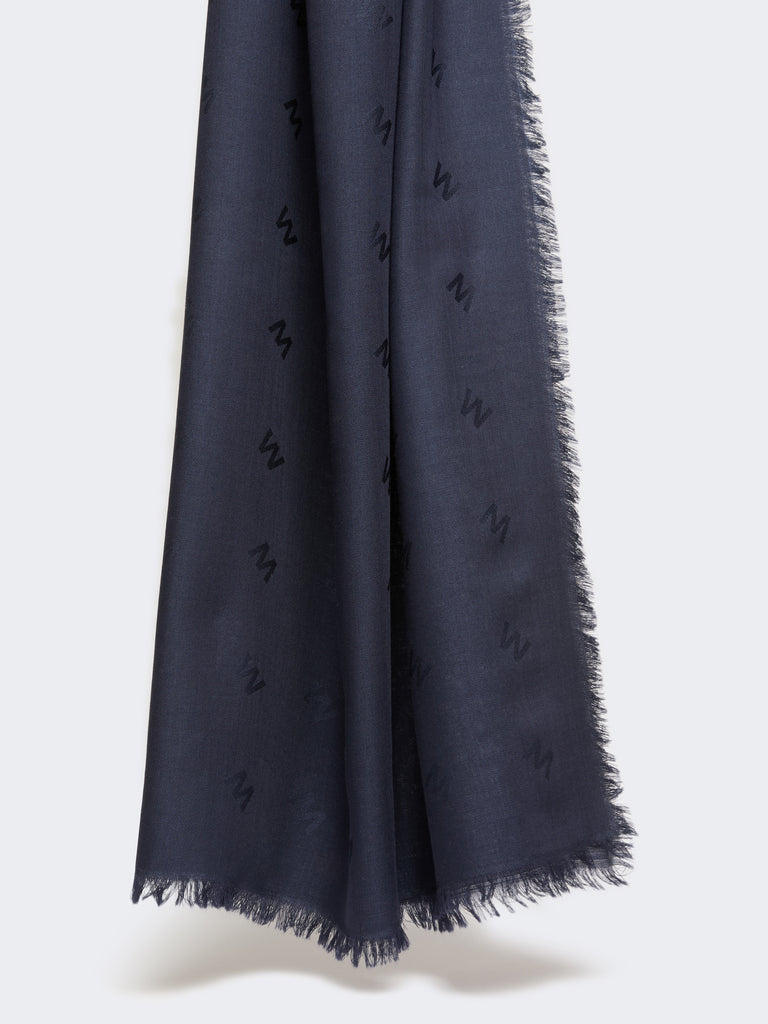 max mara jacquard-knit wool and silk shawl