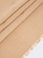 Jacquard Wool And Silk Shawl for Women - Camel - Max Mara KSA