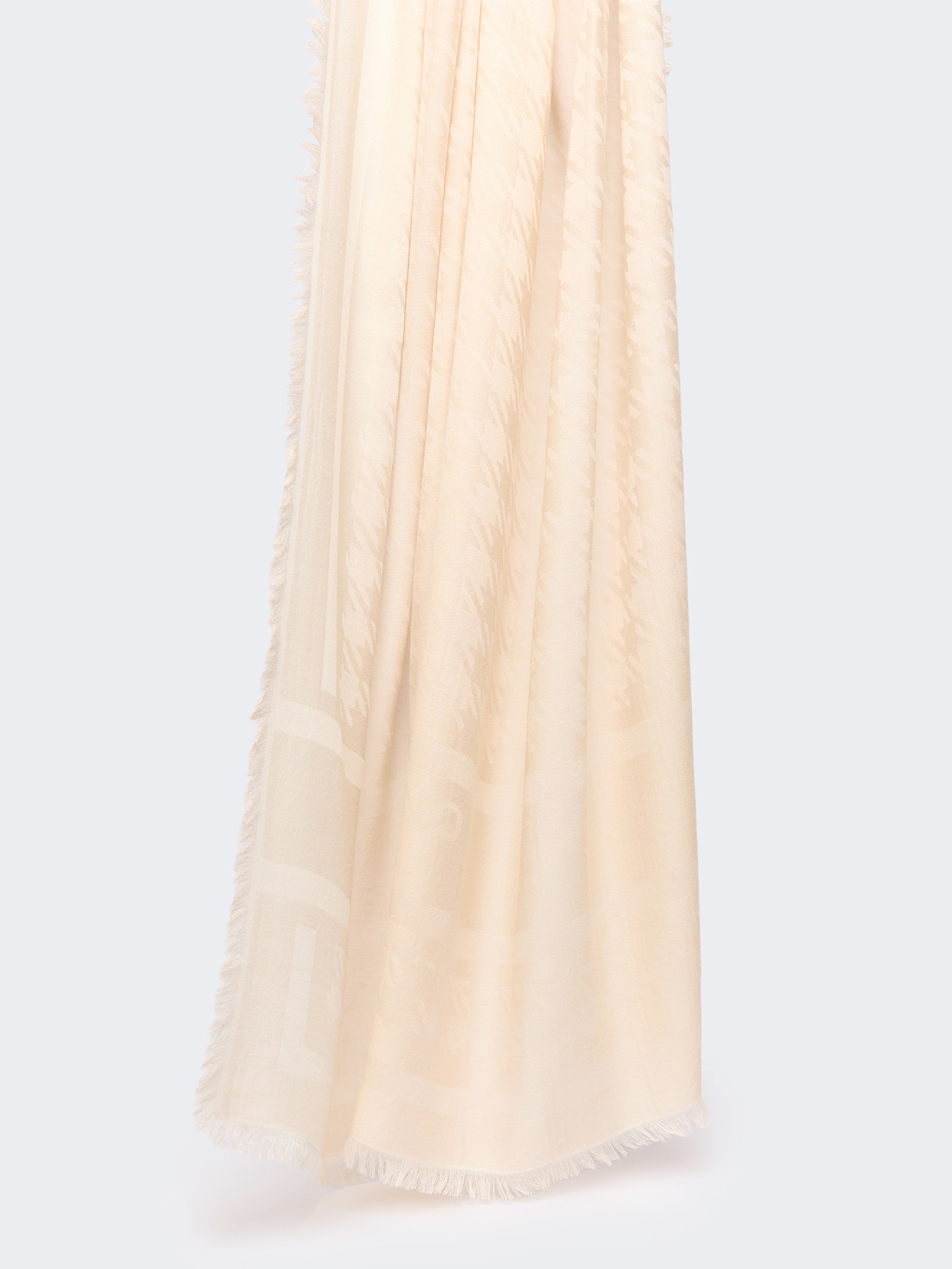 Jacquard Shawl In Modal, Viscose And Wool for Women - Beige - Max Mara KSA