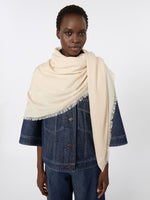 Jacquard Shawl In Modal, Viscose And Wool for Women - Beige - Max Mara KSA