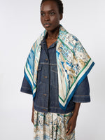 Printed Silk Scarf for Women - China Blue - Max Mara KSA