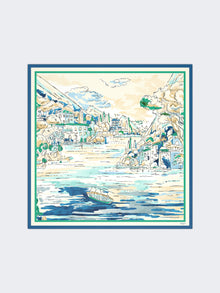 Printed Silk Scarf for Women - China Blue - Max Mara KSA