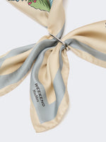 Patterned Silk Twill Foulard for Women - Beige - Max Mara KSA