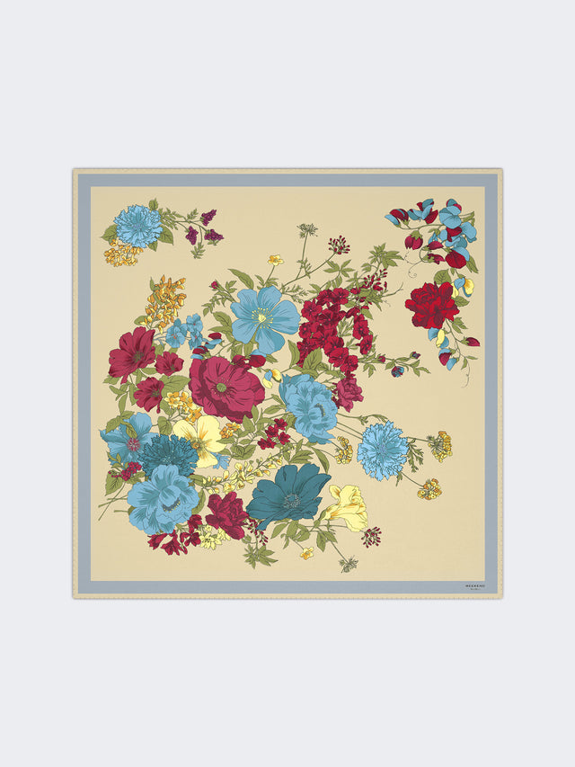 Patterned Silk Twill Foulard for Women - Beige - Max Mara KSA