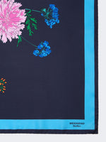 Patterned Silk Twill Foulard for Women - Midnightblue - Max Mara KSA