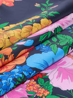 Patterned Silk Twill Foulard for Women - Midnightblue - Max Mara KSA