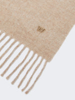 Plain Wool Stole for Women - Beige - Max Mara KSA