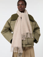 Plain Wool Stole for Women - Beige - Max Mara KSA