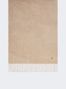 Plain Wool Stole for Women - Beige - Max Mara KSA
